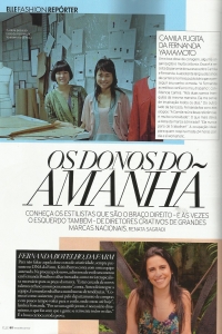 MatÃ©ria na Revista Elle de Janeiro sobre Claudia Fugita, a assistente de estilo da Fernanda Yamamoto - 01/2014